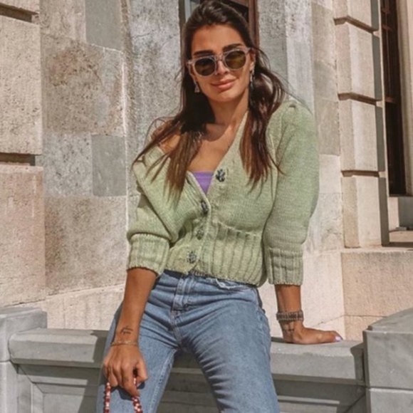 Zara Pastel Green Sweater - Picture 1 of 5